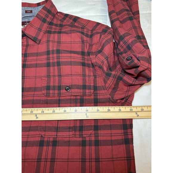 Alesbury Men's Red Black Plaid Button Up Long Sleeve Slim Shirt SIZE LARGE SLIM - Picture 7 of 8